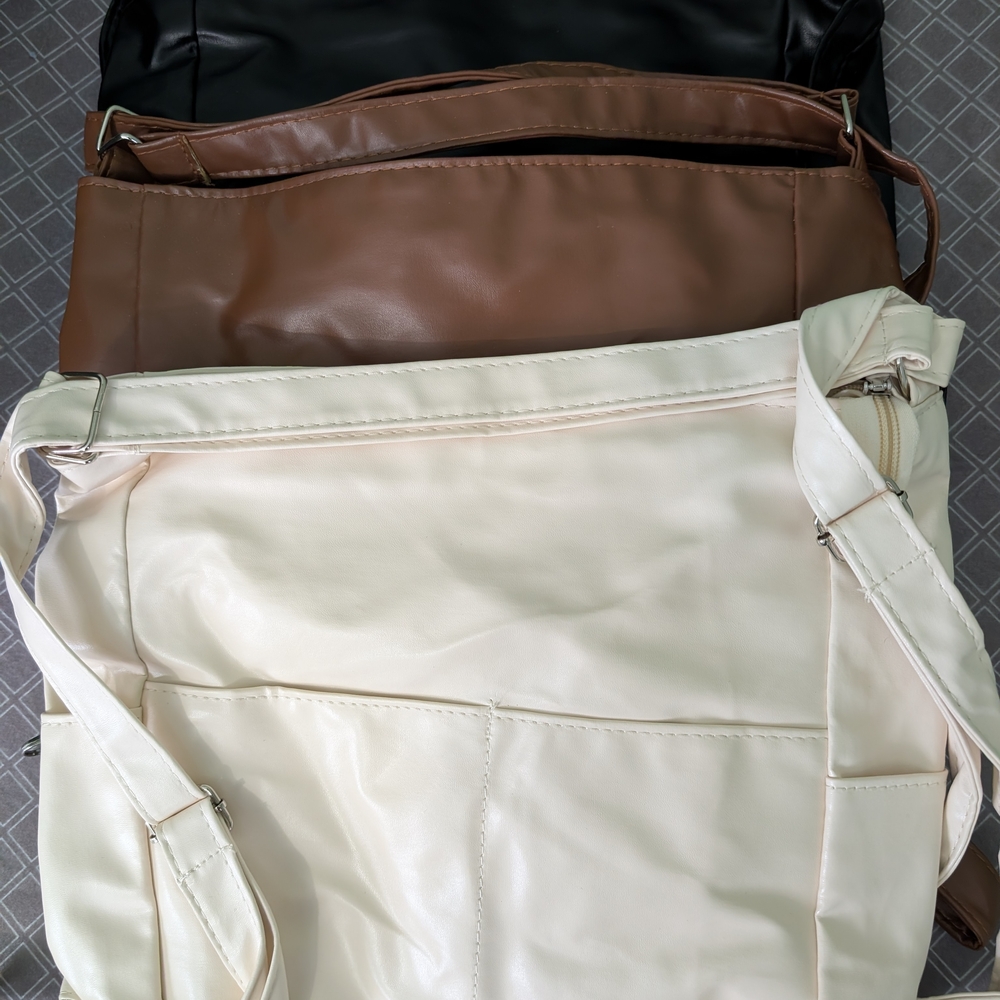 Stylish Leather Bags - Black, Brown, and Cream